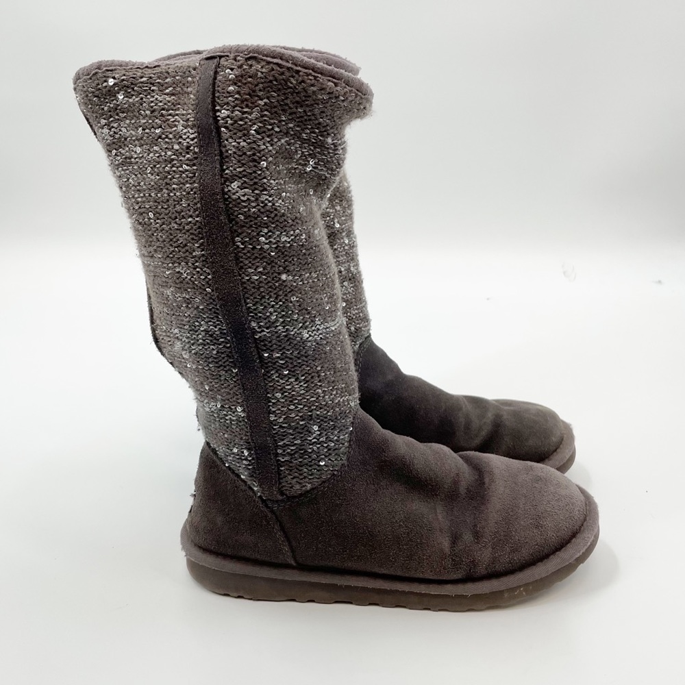 UGG Camaya Sequin Knit Boots 8
